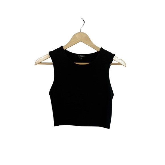 Express Tops - Express Women’s Classic Crewneck Cropped Wide Strap Tank Black XS